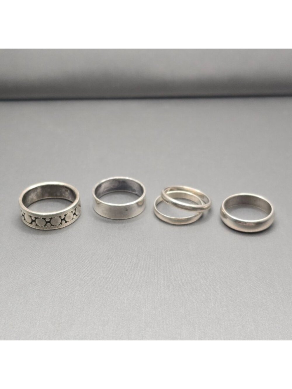Sterling Silver Ring Lot Stackable Bands Assorted Sizes 5.75 to 8 15.24g
